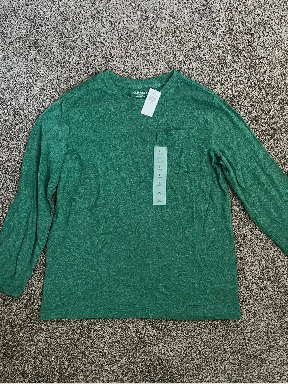 Old Navy Boy’s Crewneck Long Sleeve Tees - Green & Dark Purple